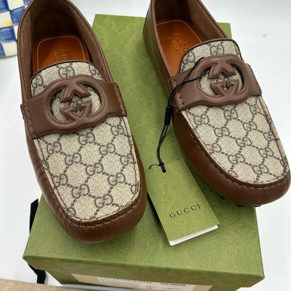Men's Gucci Ayrton interlocking G loafers size 10.5 made in Italy - Picture 2 of 10